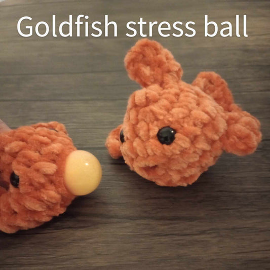 Crocheted Goldfish Stress Ball Fidget Toy